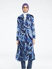 Fabienne Chapot Blue Printed Midi Marina Dress - Image 1 of 4