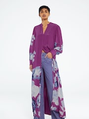 Fabienne Chapot Purple Erika Floral Belted Maxi Dress - Image 2 of 5
