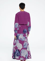 Fabienne Chapot Purple Erika Floral Belted Maxi Dress - Image 3 of 5