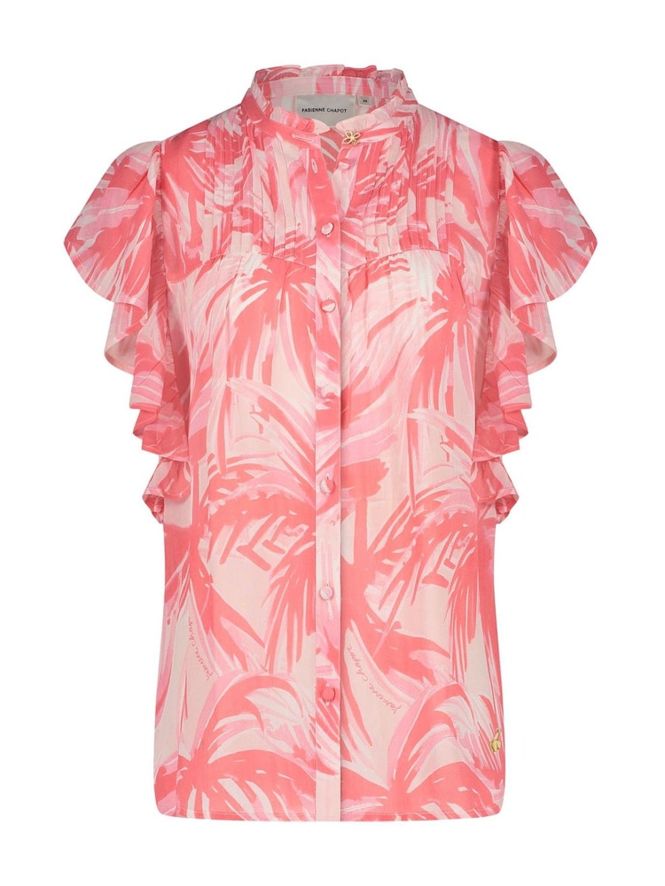 Fabienne Chapot Bibi Pink Printed Short Sleeve Blouse - Image 3 of 3