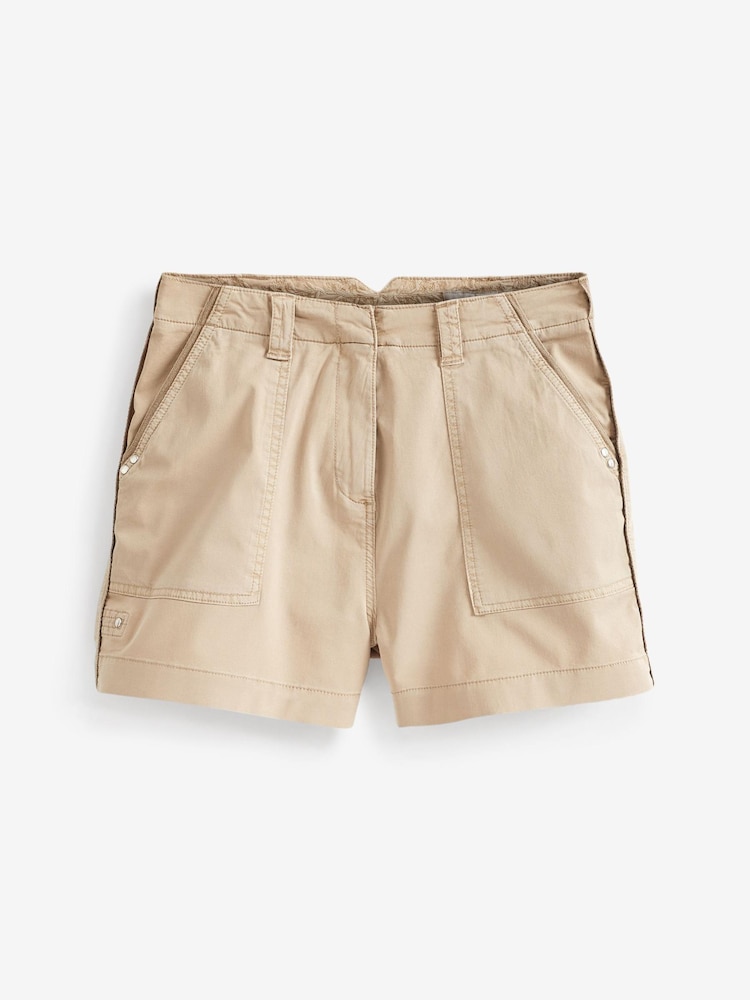 Stone Neutral Cargo Utility Cotton Shorts - Image 5 of 5 Stone Neutral Cargo Utility Cotton Shorts - Image 5 of 5