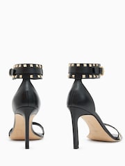 AllSaints Black Alma Pyramid Sandals - Image 3 of 5