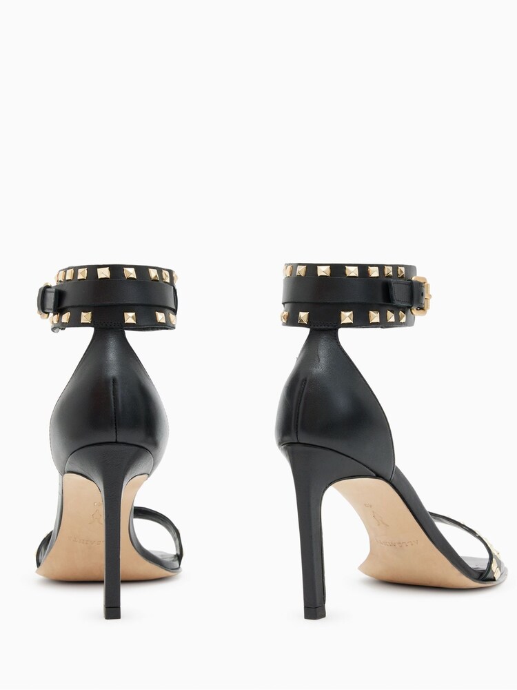 AllSaints Black Alma Pyramid Sandals - Image 3 of 5