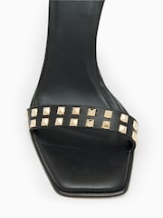 AllSaints Black Alma Pyramid Sandals - Image 4 of 5