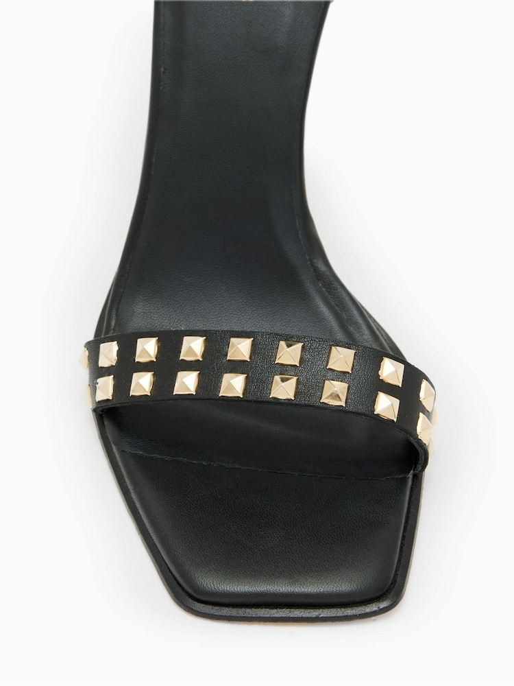 AllSaints Black Alma Pyramid Sandals - Image 4 of 5