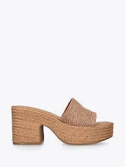 Steve Madden Brown Trippy Raffia Sandals - Image 1 of 4