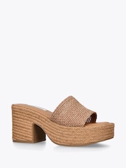 Steve Madden Brown Trippy Raffia Sandals - Image 2 of 4