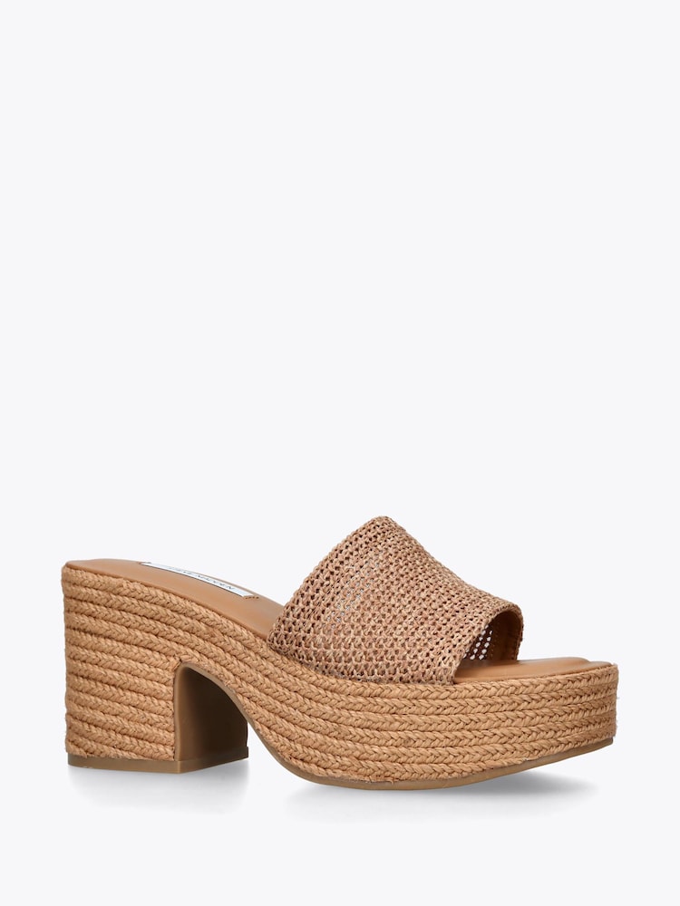 Steve Madden Brown Trippy Raffia Sandals - Image 2 of 4