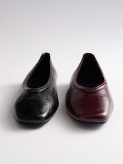 The Set 2 Pack Square Toe Ballet Shoes Black/ Burgundy - Image 3 of 3