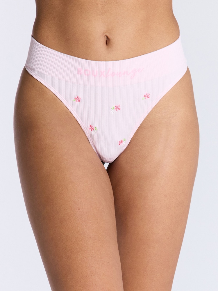 Boux Avenue Pink Nursing Bralette And Thongs Set - Image 2 of 6