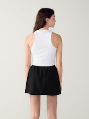 Black Tailored Pleated Mini Skirt - Image 1 of 6