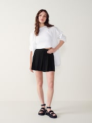 Black Tailored Pleated Mini Skirt - Image 3 of 6