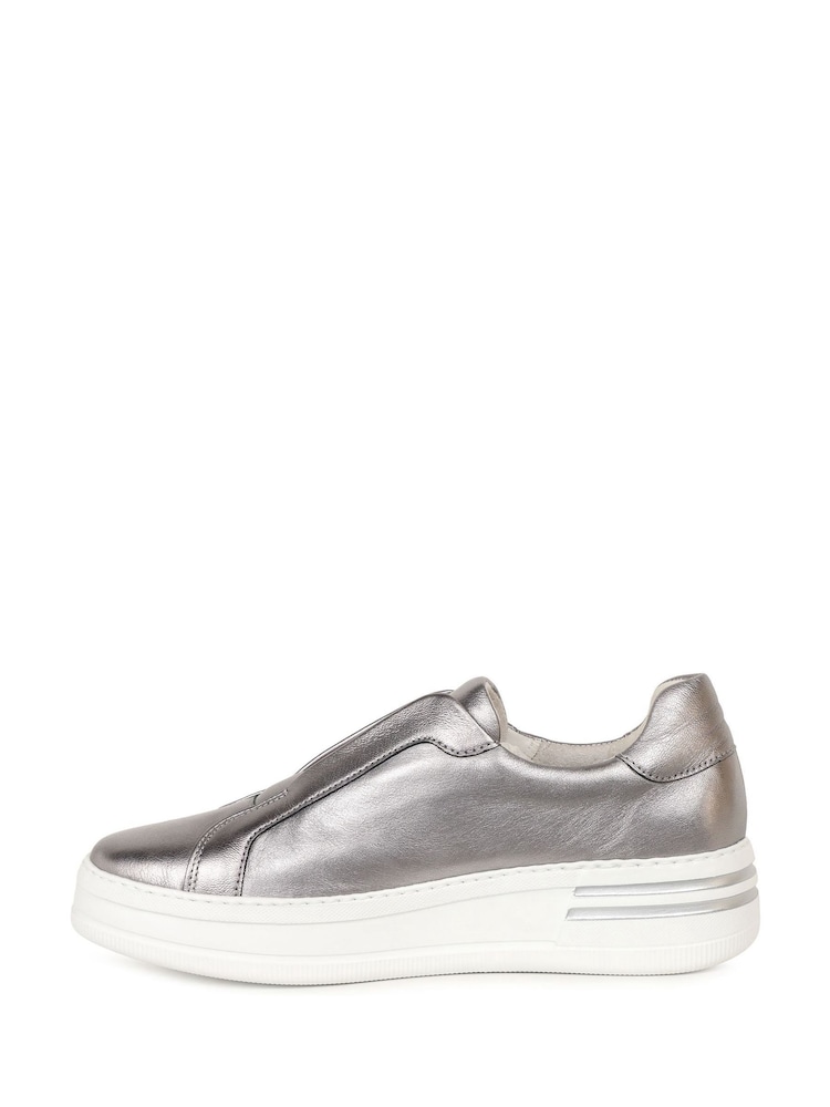 Gabor Metallic Kea Slip On Flatform Trainers - Image 2 of 5 Gabor Metallic Kea Slip On Flatform Trainers - Image 2 of 5