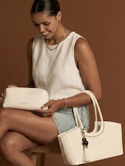Luella Grey White Paige Small Whipstitch Tote - Image 3 of 7