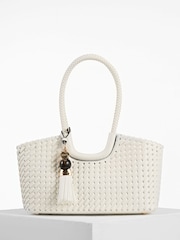Luella Grey White Paige Small Whipstitch Tote - Image 4 of 7