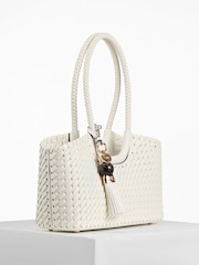 Luella Grey White Paige Small Whipstitch Tote - Image 5 of 7