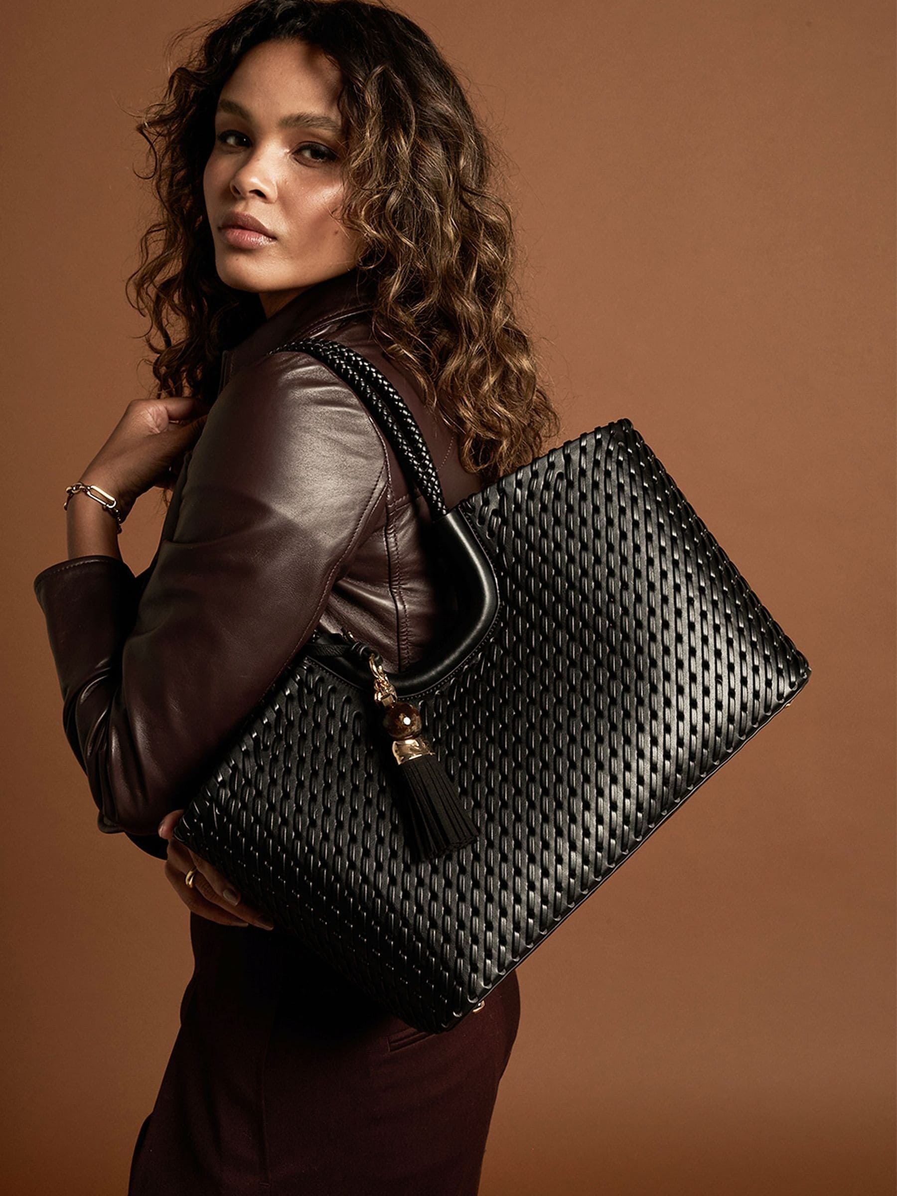Luella Grey Lillie Whipstitch Tote Bag - Black - Image 2