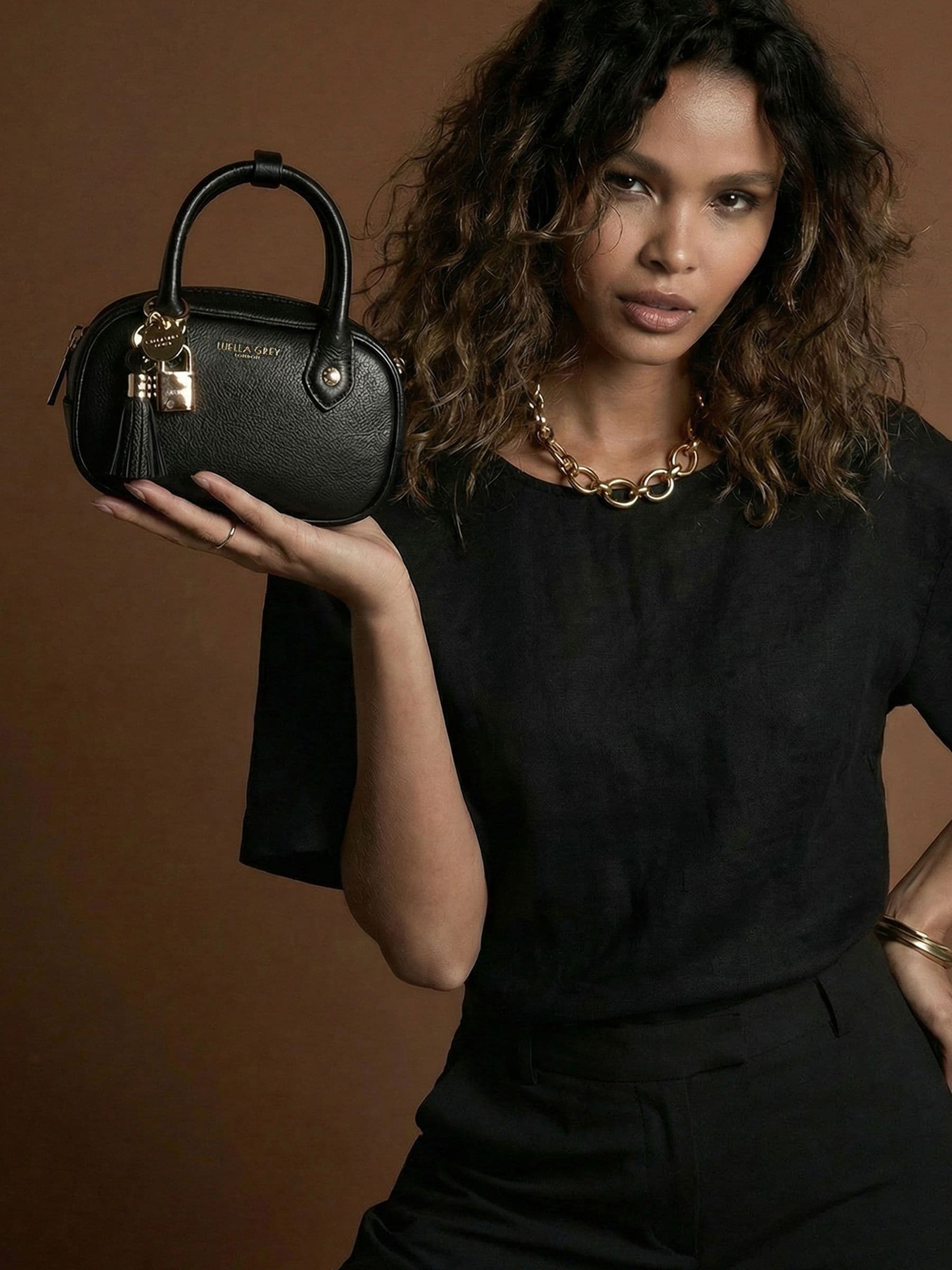 Luella Grey Women's Black Ruthanna Mini Bowler Bag