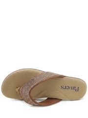 Pavers Bronze Embellished Toe Post Sandals - Image 4 of 5