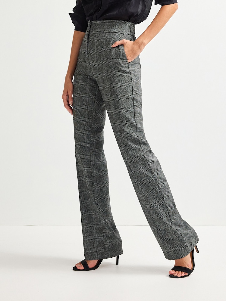 Check Shapewear Bootcut Trousers - Image 1 of 6