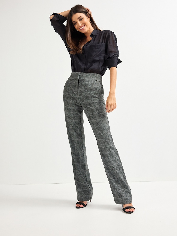 Check Shapewear Bootcut Trousers - Image 2 of 6
