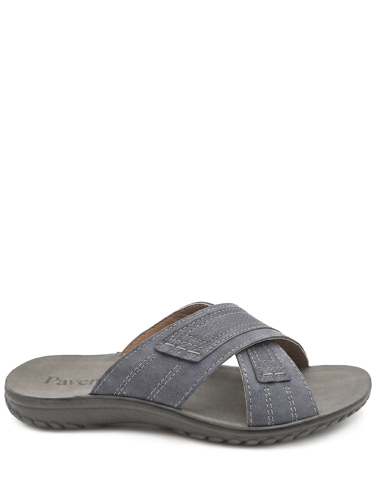Azul - Pavers Strappy Cushioned Slip On Sandals - Imagen 1 de 5