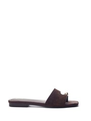 Moda in Pelle Brown Leera Square Toe Trim Mule Sandals - Image 1 of 3