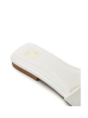 Moda in Pelle White Leera Square Toe Trim Mule Sandals - Image 3 of 3