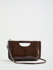 Friends Like These Chocolate Brown Large Top Handle Clutch Bag - Image 4 of 7