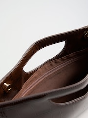 Friends Like These Chocolate Brown Large Top Handle Clutch Bag - Image 6 of 7