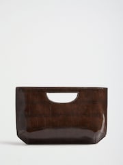 Friends Like These Chocolate Brown Large Top Handle Clutch Bag - Image 7 of 7
