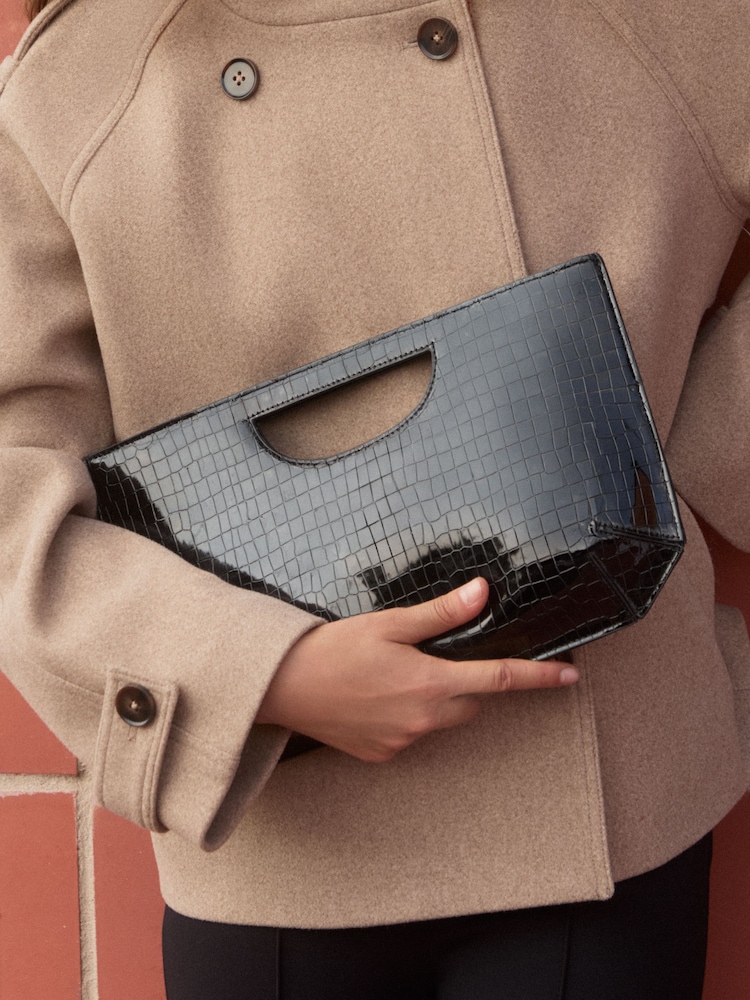 Friends Like These Black Large Top Handle Clutch Bag - Image 1 of 7