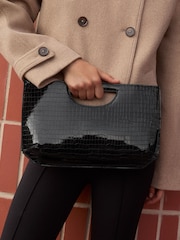 Friends Like These Black Large Top Handle Clutch Bag - Image 2 of 7