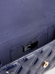 Friends Like These Navy Patent Quilted Top Handle Clutch Bag - Image 6 of 7