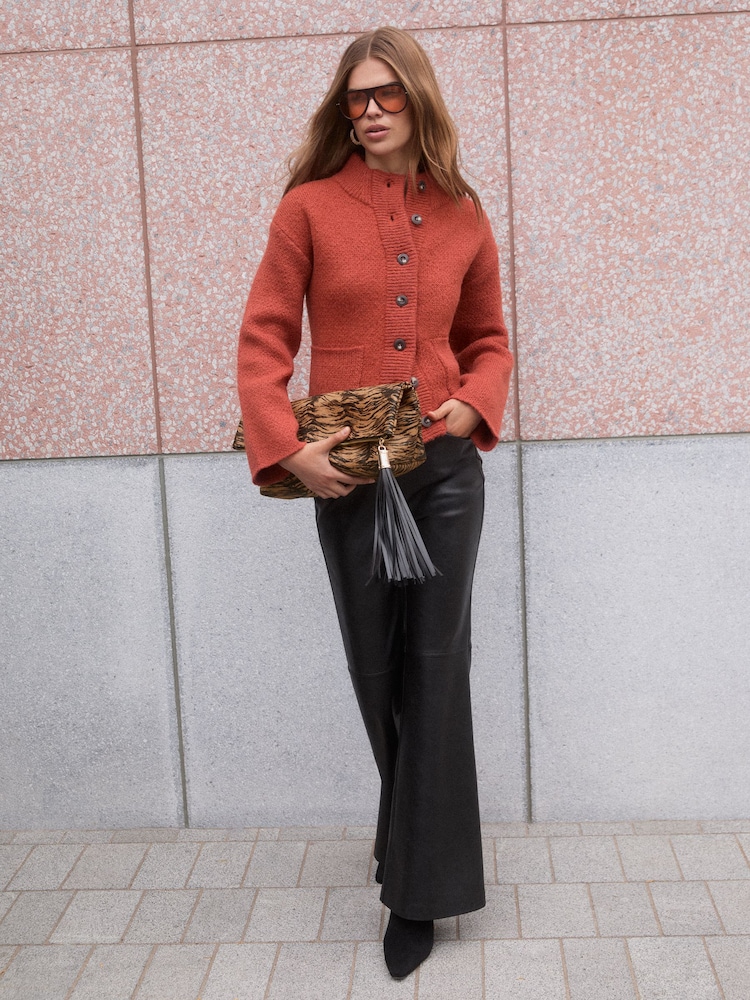 Friends Like These Tiger Print Oversized Foldover Tassel Clutch Bag - Image 2 of 3