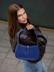Friends Like These Cobalt Blue Tab Detail Shoulder Bag - Image 2 of 7