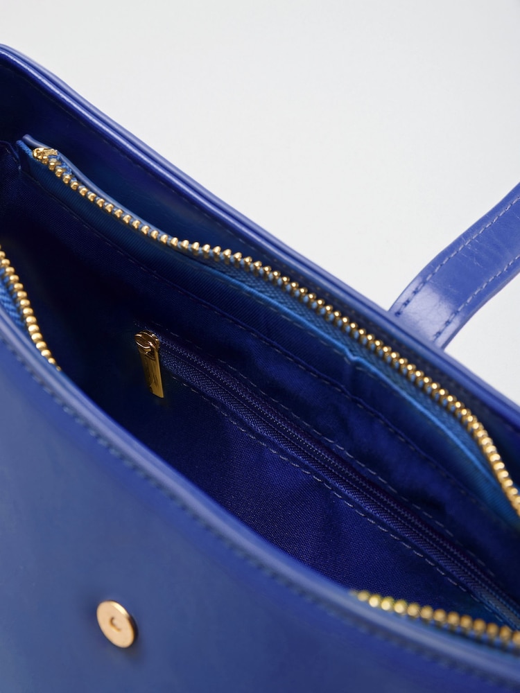 Friends Like These Cobalt Blue Tab Detail Shoulder Bag - Image 7 of 7 Friends Like These Cobalt Blue Tab Detail Shoulder Bag - Image 7 of 7