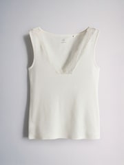 The Set 3 Pack Lace V-Neck Vests Brown/Rust/Cream - Image 11 of 13
