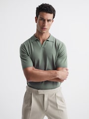 Reiss Kale Duchie Merino Wool Open Collar Polo Shirt - Image 1 of 6