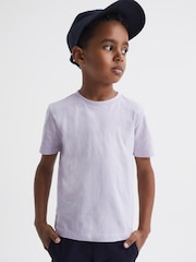 Reiss Lilac Purple Bless Junior Crew Neck T-Shirt - Image 1 of 7