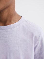 Reiss Lilac Purple Bless Junior Crew Neck T-Shirt - Image 4 of 7