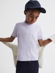 Reiss Lilac Purple Bless Junior Crew Neck T-Shirt - Image 6 of 7