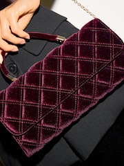 Friends Like These Red Quilted Top Handle Clutch Bag - Image 4 of 8