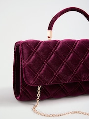Friends Like These Red Quilted Top Handle Clutch Bag - Image 6 of 8