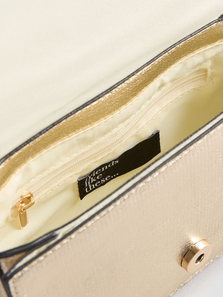 Friends Like These Gold Knotted Detail Shoulder Bag - Image 8 of 8