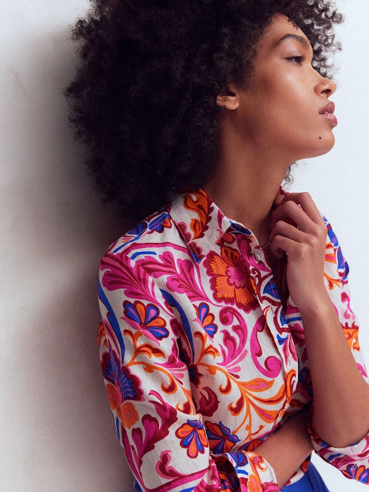 Boden Pink Sienna Linen Shirt - Image 2 of 5