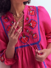 Boden – Pia – Kleid aus Leinenmischung mit Passe - Bild 2 von 5