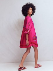 Boden – Pia – Kleid aus Leinenmischung mit Passe - Bild 3 von 5
