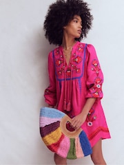 Boden – Pia – Kleid aus Leinenmischung mit Passe - Bild 4 von 5