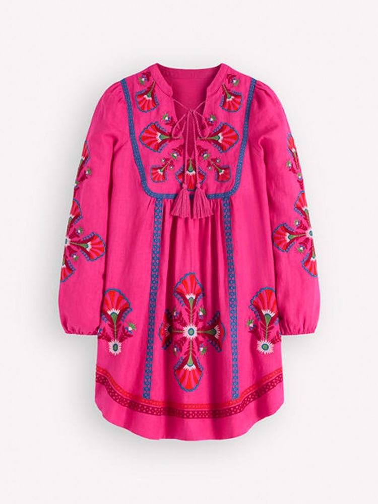 Boden – Pia – Kleid aus Leinenmischung mit Passe - Bild 5 von 5